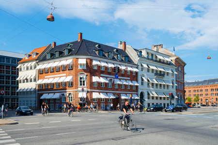 Copenhagen, Denmark - July 16, 2018. Beautiful architecture of Copenhagen. Architecture City landscape Travelのeditorial素材