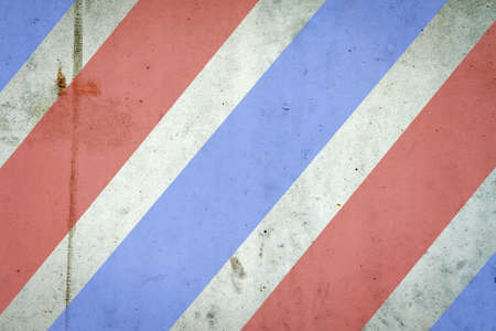 Concrete wall in red and blue stripes. Background for Barber Shop. Background. Copy spaceの写真素材