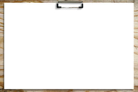 Empty sheet of paper attached to a wooden board. Mock Up. Copy space.の写真素材