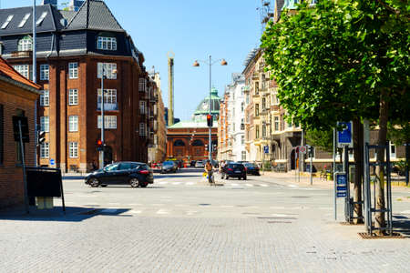 Copenhagen, Denmark - July 7, 2018. Streets of Copenhagen. Beautiful architecture Crossroads Travels City landscapeのeditorial素材