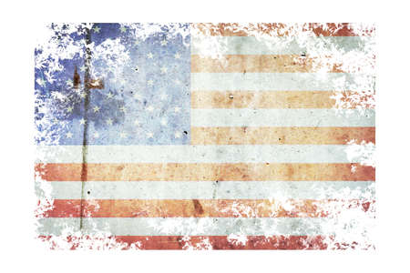 America grunge flag. Isolated on a white background. Signs and Symbols. Flags.の写真素材