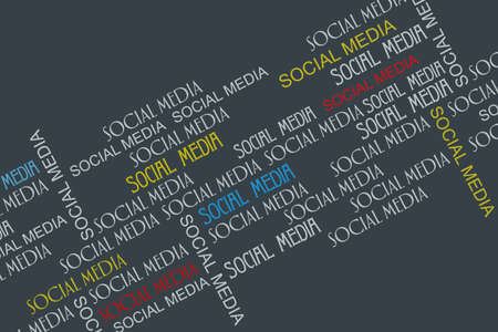 Social media. Various lettering on a dark background. Social media concept. Business. Communication.の写真素材
