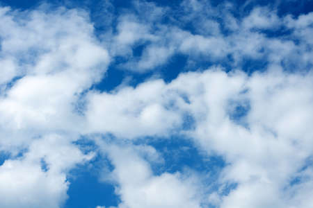 Beautiful clouds in the blue sky. Close-up. Nature. Background.の写真素材