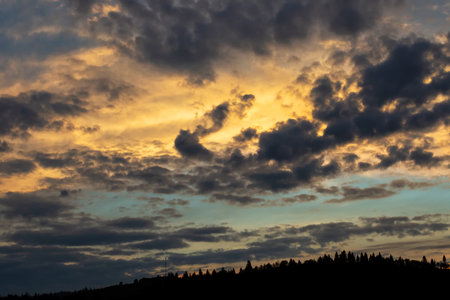 Beautiful clouds at sunset. Close-up. Natural background. Clouds.の写真素材