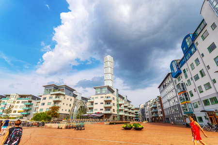 Malmo Sweden. July 29, 2019, Beautiful European modern architecture. Malmo Architectural sights of...