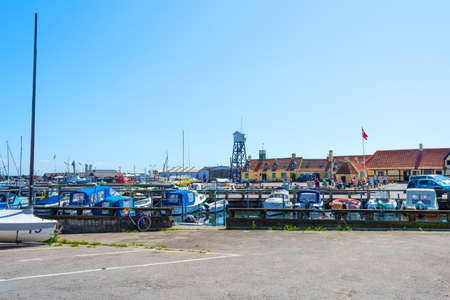Dragor Denmark. July 24, 2019 Bicycle parking on the background of the beautiful architecture of the city of Dragor. Denmark. Travel Attractionsのeditorial素材