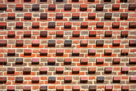 Texture of a beautiful red brick wall. Backgrounds. Textures.の写真素材