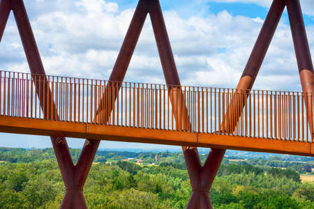 Ronnede. Denmark. July 27th. 2019 Camp Adventure Tower. Observation tower in the forest. View from...