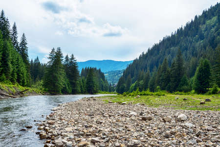 Beautiful mountain river. Ukraine. Carpathians Natural nature Travelsの写真素材