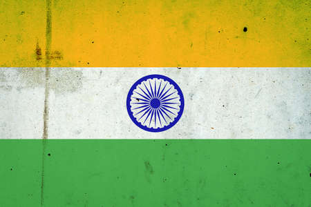 Flag of India on a concrete wall. Travels. Asia. Flags