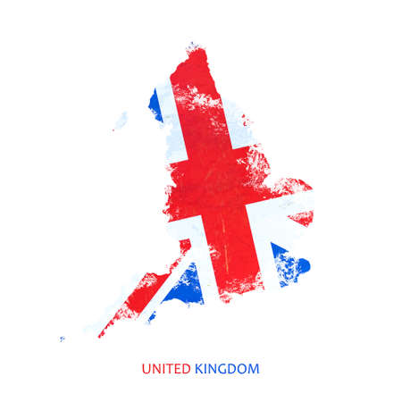 England flag in the form of a map of England. Isolated on a white background.