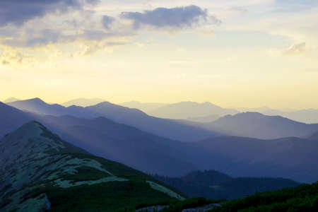 Nice view of the mountains. Travels. Tourism. Ukraine. Carpathians Mountain landscape