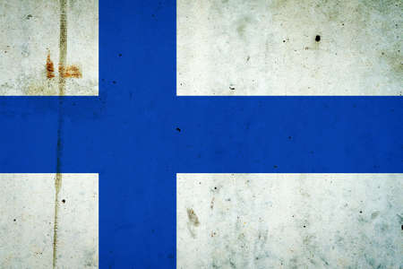 Finland flag on a concrete wall. Flagsの写真素材