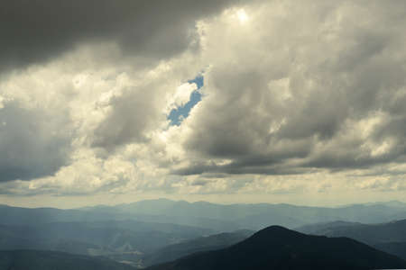 Beautiful cloudy sky over the mountains. Nature. The mountains. Clouds.の写真素材