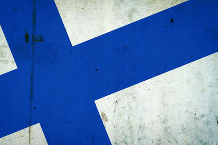 Finland flag on a concrete wall. Europe. Flags.の写真素材