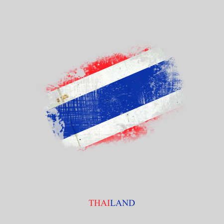 Grunge Flag Of Thailand. Isolated on gray Background Flagの写真素材
