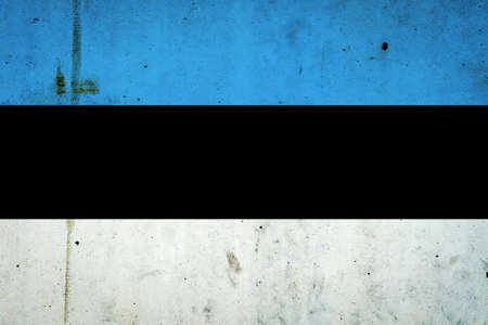 Estonia flag on a concrete wall. Flags. Europe.の写真素材