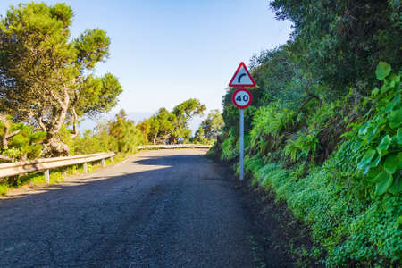 Gran Canaria s winding mountain roads. Spain. Travels. Transport. Summer rest natureの写真素材