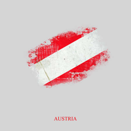 Grunge Flag Of Austria. Isolated on gray Background Flagの写真素材