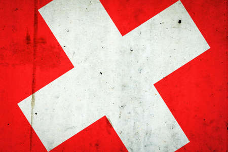 Switzerland flag on a concrete wall. Flags. Europe.の写真素材