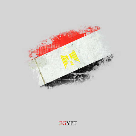 Grunge Flag Of Egypt. Isolated on gray Background Flagの写真素材