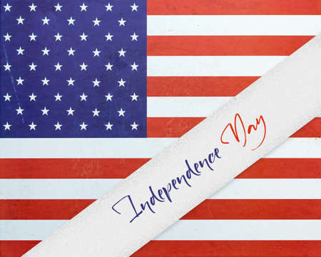 Independence Day United States of America background. The inscription on the background of the US flag. Festive background. Background.の写真素材