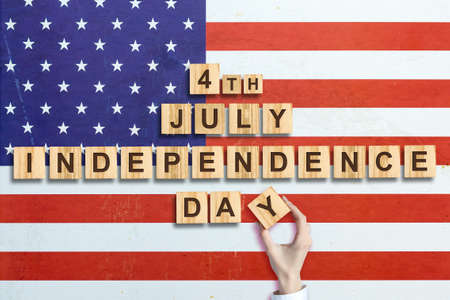 Independence Day United States of America background. The inscription on the background of the US...