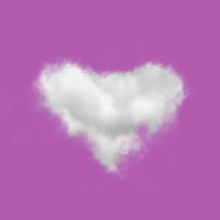 Cloud in the form of a heart on a pink background. Valentine's day, wedding background. Festive backgroundの写真素材