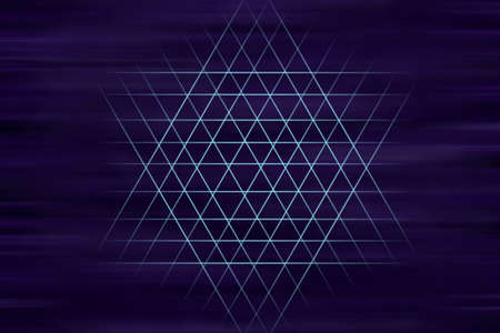 Abstract geometric, dark blue background with glowing, intersecting lines. Backgrounds.の写真素材