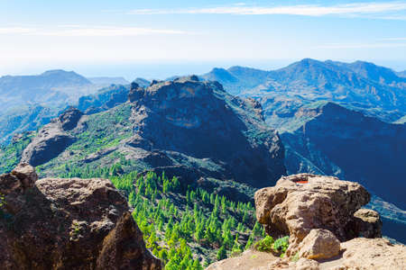Beautiful view of the mountains. Grand Canaria. Spain. Travels. Rest mountain landscapeの写真素材