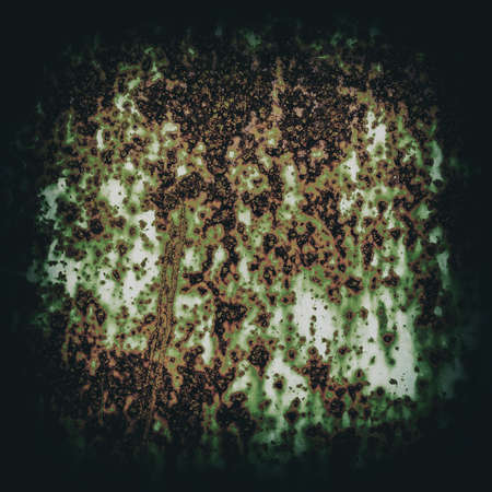 Texture of the old, rusty iron. Square orientation. Vignette. Backgrounds textureの写真素材