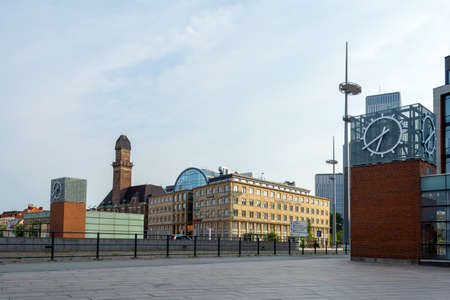 Malmo. Sweden. July 29, 2019. Beautiful old and modern buildings. Square, not far from the central station. Architecture.のeditorial素材
