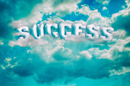 Success. Word in the cloudy sky. Success concept. Baner. Background Business Lifestyleの写真素材