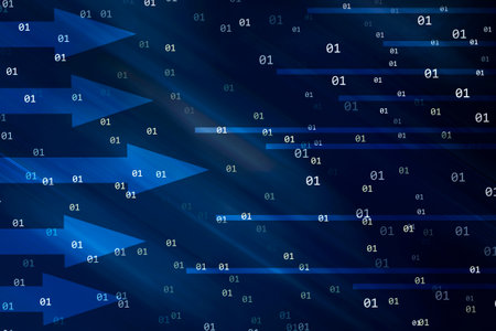 Arrows on digital background. Abstract, technological background. Growth chart. Economy. Finance Business Technologies Backgroundの写真素材