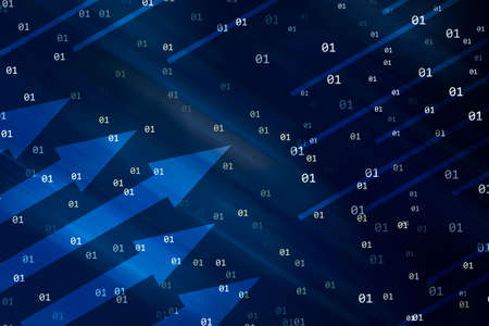 Arrows on digital background. Abstract, technological background. Growth chart. Economy. Finance Business Technologies Backgroundの写真素材