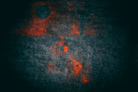 Grunge, dark, background, with orange spots Vignette Backgrounds textureの写真素材
