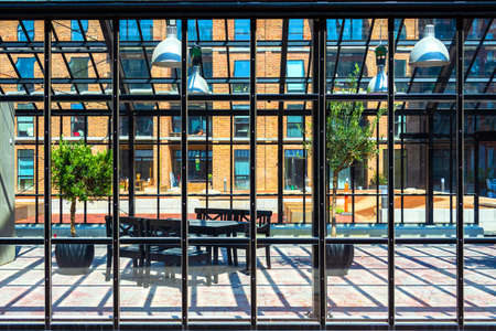 Rest area, in a glass building. Copenhagen. Denmark Sightsの写真素材