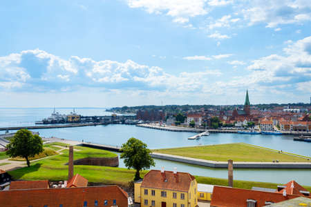 Helsingor, Denmark. 26 July. 2019 Beautiful top view of the beautiful architecture of the city of Helsingor. Denmark. Sights.のeditorial素材