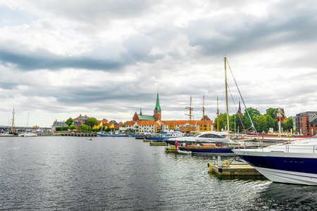 Helsingor. Denmark. 26 July. 2019 Beautiful top view of the architecture of the city. Helsingor. Denmark. Sights.のeditorial素材