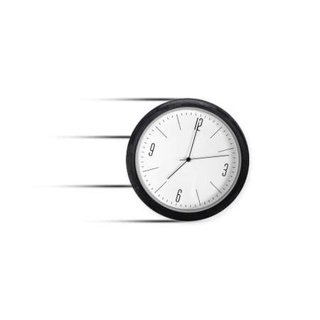 Clock in an auto wheel isolated on white background. time concept. business. lifestyle. background.の写真素材