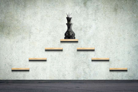Black chess queen at the top. career growth. ladder up. The concept of success, growth and...