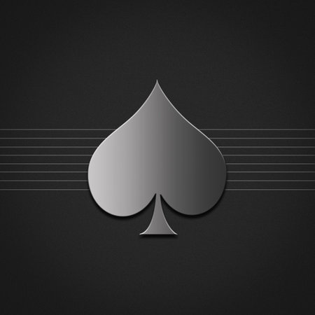 Spades, card suit on a dark gray background. Gambling concept. background.の写真素材