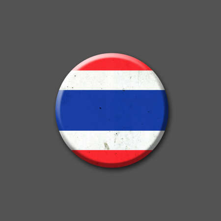 Thailand flag. round badge. Isolated on a gray background. 3D illustration. Signs and Symbols. flags.の写真素材