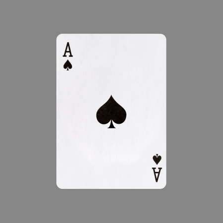 Ace of spades. Isolated on a gray background. Gamble. playing cards. Cards.の写真素材