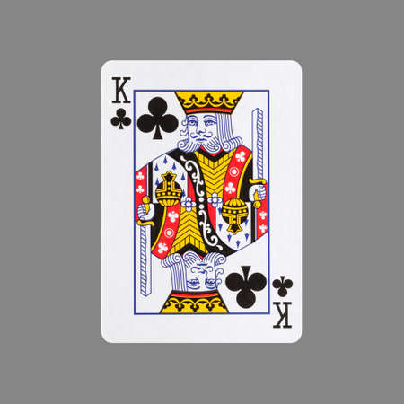 King of clubs isolated on gray background. Gamble. playing cards. background.