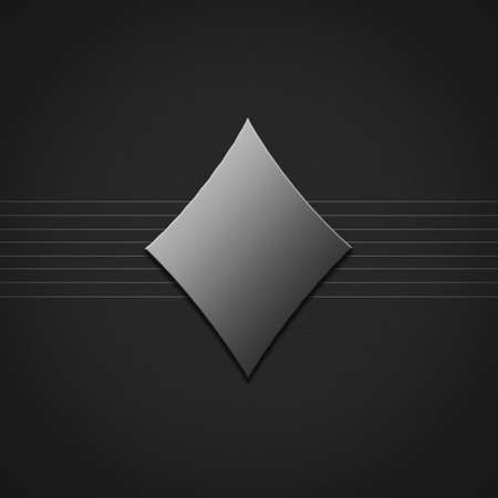 Diamonds, card suit on a dark gray background. Gambling concept. background.の写真素材