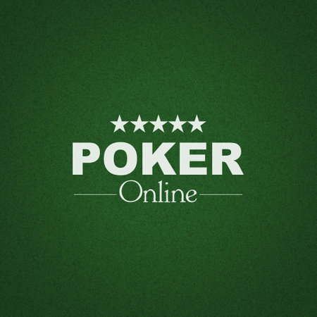 Concept of online poker. Words on a green background. Gambling. background.の写真素材