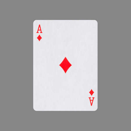 Ace of Diamonds. Isolated on a gray background. Gamble. playing cards. Cards.の写真素材