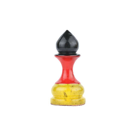 Pawn in the colors of the German flag. isolated on a white background. sport. politics. business. strategy.の写真素材