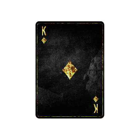 King of Diamonds, grunge card isolated on white background. playing cards. design element. Gambling.の写真素材